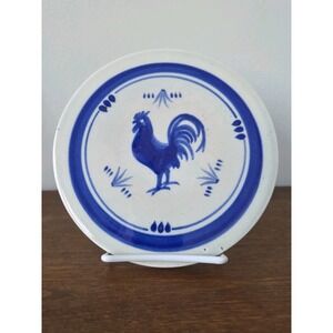 Vintage Palomar Mexican Pottery Blue Rooster Trivet Handmade Signed Mexican